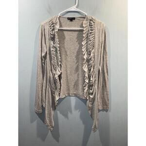 Womens Grass Collection Open Cardigan Size Small Gray